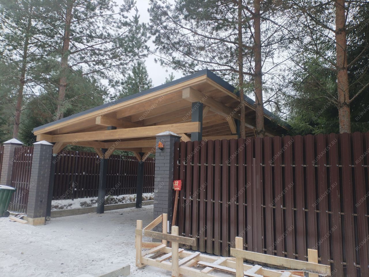 Навес односкатный для двух авто ВЕСТВУД фото 4